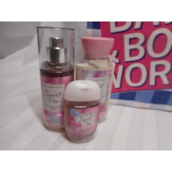 Bath & Body Works 3pc SWEET PEA Travel GIFT SET Mist Lotion PocketBac NEW