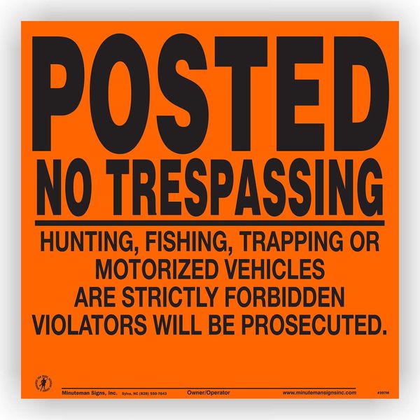 Minuteman Signs | Aluminum No Trespassing Motorized Vehicles Signs Bulk (25)