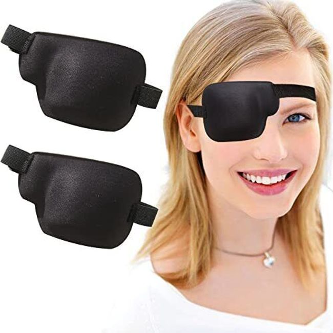 RIKEYO 2Pcs 3D Eye Patches for Adults Adjustable Medical Eyepatch for Lazy Ey