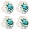 NEWzone 4 Pack Turtle Cabinet Knobs, Nautical Decorative Single Hole Kitchen Cabinet Hardware Dresser Handles Drawer Pulls Knobs for Home Bedroom Bathroom 1.37"