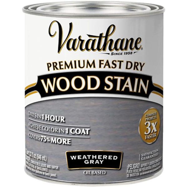 Varathane 269394 Varathane-269394 Premium Fast Dry Wood Stain, Quart, Weathered