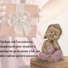 Zen Light Statue, Resin, Pink & Brown, H 12,5