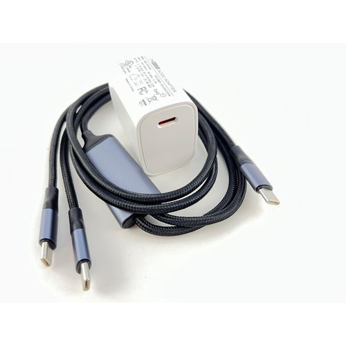 OMNIHIL Wall Charger+3.2FT USB-C Splitter Cable Compatible with AnkerWork M650 Wireless Lavalier Microphone