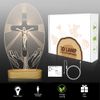 3D Illusion Lamp Jesus Cross Night Night,USB Power Warm Colors Bedside Lamp for Home Room Holiday Decor