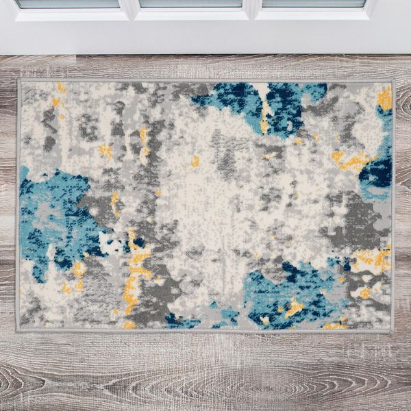 Rugshop 2' x 3' Small Rug Distressed Abstract Pattern Entryway Rug Washable Rug