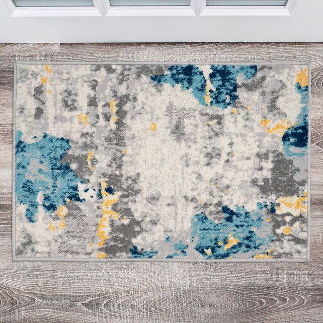 Rugshop 2' x 3' Small Rug Distressed Abstract Pattern Entryway Rug Washable Rug