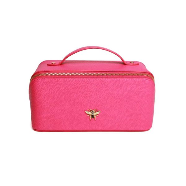 Beauty case di lusso di Alice Wheeler London Train Case Vanity Beauty case per donna rosa acceso, Rosa acceso, Softside