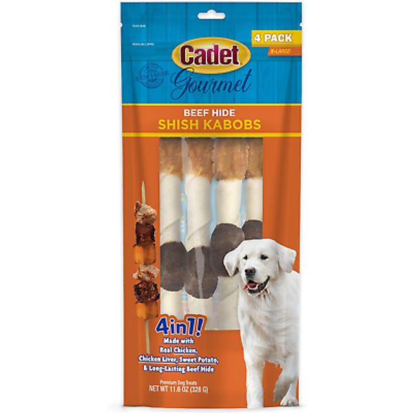 Gourmet Shish Kabob Dog Treats, Large Dogs, Chicken & Sweet Potato, Natural