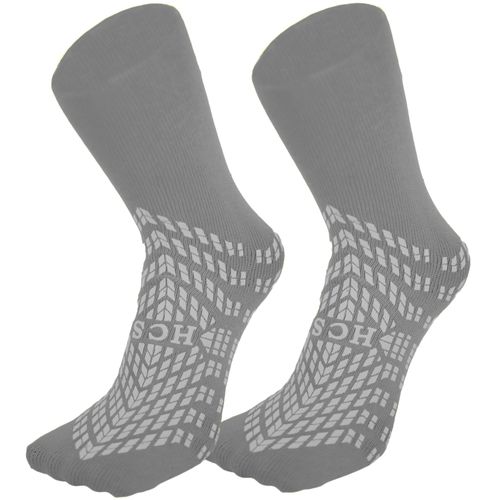 HCS Hospital Socks, Bariatric (6 Pairs) - Unique All Around Tread - Non Slip Socks for Elderly, Fall Risk Patient Slippers - Non Skid Socks for Seniors - Hospital Socks with Grips for Women, Men