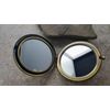 Handmade Victorian Oxidized Brass Mushroom Cameo Compact Mirror