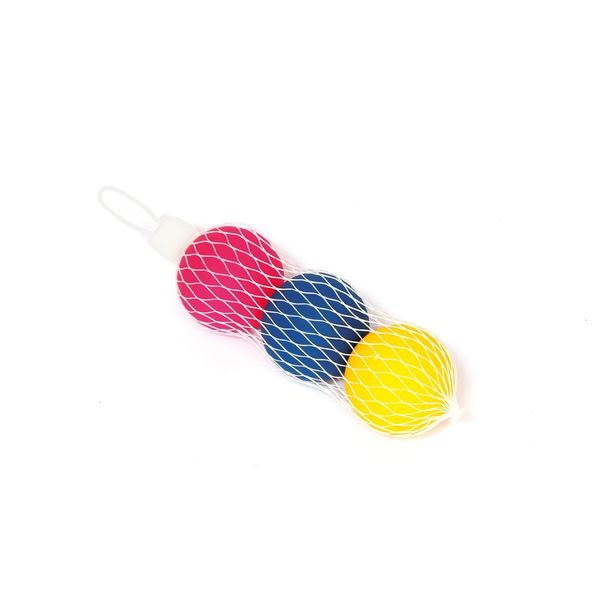 Navoys Pack of Three Soft Rubber Balls Set for Bat and Ball Games - Paddle Set Game, Soft Balls for Children's Games, 38mm in Size - Comes in Blue, Yellow and Pink