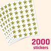 2000 Pack, Gold Foil Star Metallic Stickers - 15mm