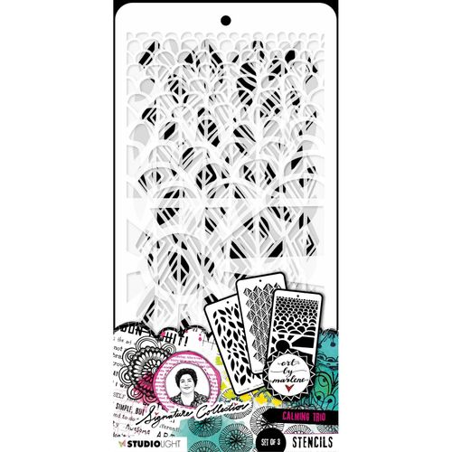 Art By Marlene Calming Trio 4.33 x 8.38 Inches Stencil No. 186, Calming Trio -MASK186