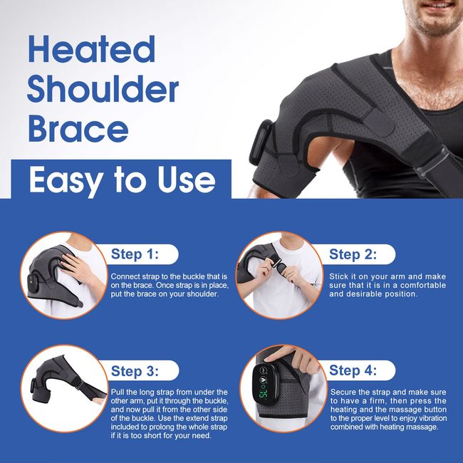 Electric Shoulder Massager Wrap Belt Heating Massage Device Vibration  Physiotherapy Shoulder Brace Joint Arthritis Relief Pain