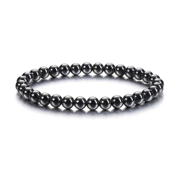 CrystalTears Hematite Healing Crystal Bracelet 6mm Natural Gemstone Bead Bracelets for Women Quartz Crystal Stone Stretch Bracelet Healing Crystal Gift for Women Mum Her Christmas