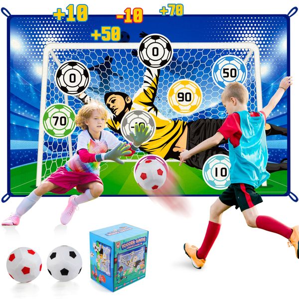 Helsort Soccer Gifts for Boys and Girls, Indoor Soccer Ball Game for Kids, Backyard Toss Soccer Goal Target with 2 Balls, Sport Toys Christmas Birthday Gifts for 3-5 6-8 8-12 Years Old Kids