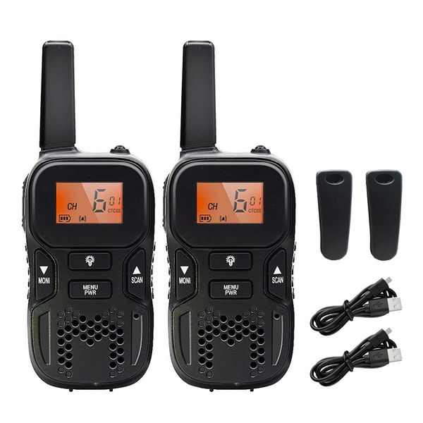 TRH R8 Small Power Walkie Talkie for Children, Rechargeable, Power Saving, Small Radio, Set of 2, Small and Lightweight, No License or Qualification Required, Clear Sound Quality, Easy to Use for