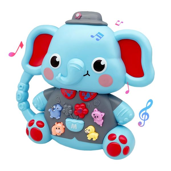 BFSHMYS Musical Toys for Toddlers 1-3, Lion Baby Piano Light Up Musical Toys 12-18 Months Baby Girl Toys, Toddler Early Education Birthday Baby Girl Gifts for 1 2 3 Years Old (Elephant)