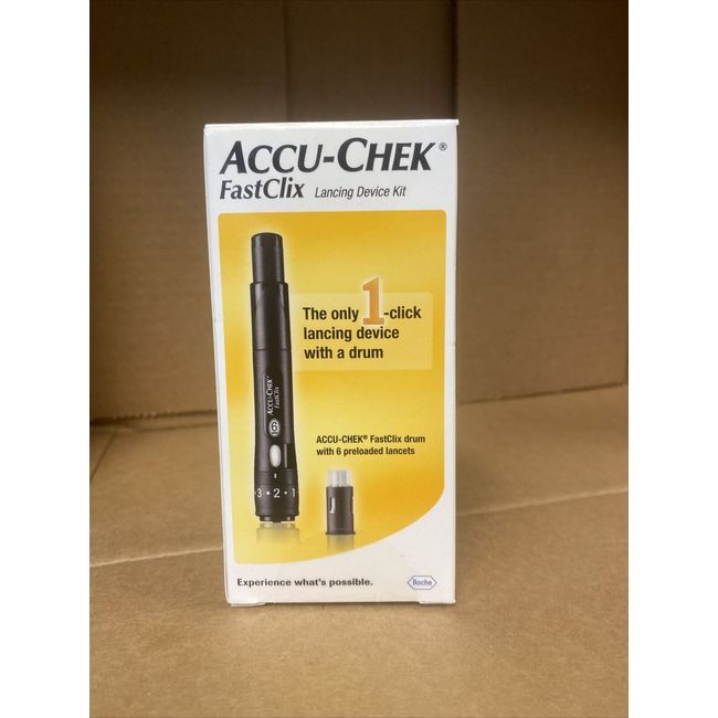 Accu-Chek FastClix Lancing Device Kit Adjustable Depth With Drum 1 Count 6 Pack