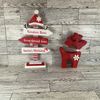 AGD Christmas Decor - Whimsy Red White Reindeer Directional Sign 2pc Set