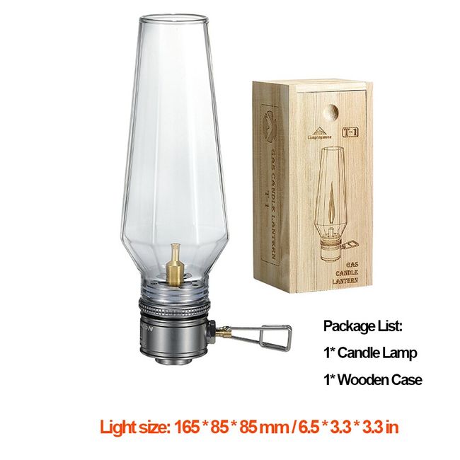 Outdoor Camping Lamp Lantern Windproof Gas Candle Lamp Tent