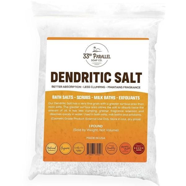 33RD PARALLEL SOAP CO. Bath Bath DENDRITIC SaltPremium for bath salts, scrubs, exfoliants, milk and more.