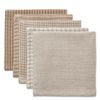 DII Everyday Kitchen Collection Assorted Dishcloth Set, 12x12, Stone, 5 Count