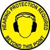 Graphical Warehouse Hearing Protection Required Beyond This Point Floor Sign-22"