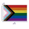 Large 60 x 90 cm Progress Rainbow Flag, 2 x 3 ft Medium 150D Progressive Rainbow Banner, Durable Double Side Print Decor Brass Eyelets Medium Progress Rainbow