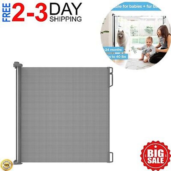 71" Retractable Baby Gate Pet Dog Fence Door Extra Wide Guard Mesh NEW 2024