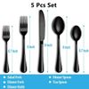 Personalized Name Black Silverware Stainless Steel Cutlery Set Fork Spoon Knife