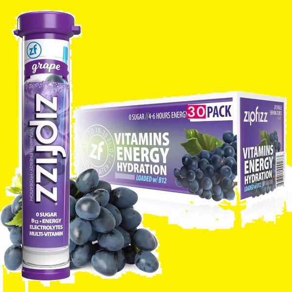30 Tubes Zipfizz Multi-Vitamin Energy Hydration Drink Mix  GRAPE FLAVOR