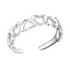 The Goldmine - 925 Sterling Silver Hearts Design Toe Ring/Midi Ring. - Adjustable Size (D upwards)