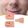 Piercing Practice Model, Reusable Elastic Teaching Aids Soft Piercing Practice Model with Base for Hospital (Light Skin Color)