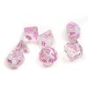 Sirius Dice - White Cloud & Pink Ink Polyhedral Dice Set