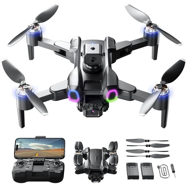 Drone with 4K Camera for Adult Beginners Kids, Brushless, Foldable Remote Control Quadcopter with FPV Live Video, Gestures Selfie, Altitude Hold, One Key Take Off/Landing, 3D Flips, Headless Mode