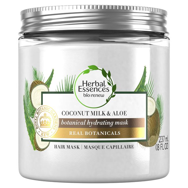 Herbal Essences Bio: Renew Coconut Milk & Aloe Hydrating Hair Mask for Dry Damaged Hair, 8 Fl Oz, 6.374 Fl Oz