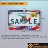 Sign Destination Custom Personalized Bike License Plate Frame Metal Chrome 4 Holes Solid Insert
