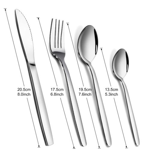 Cutlery Set, 24 Piece Cutlery Set for 6 People, Stainless Steel Knife and Fork Sets, Silverware Set Ideal for Home/Party/Restaurant, Mirror-Polished & Dishwasher-Safe…