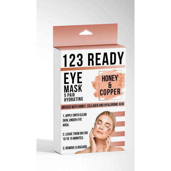 123 Ready HONEY & COPPER HYDRATING GEL EYE PATCHES - 5 Pair