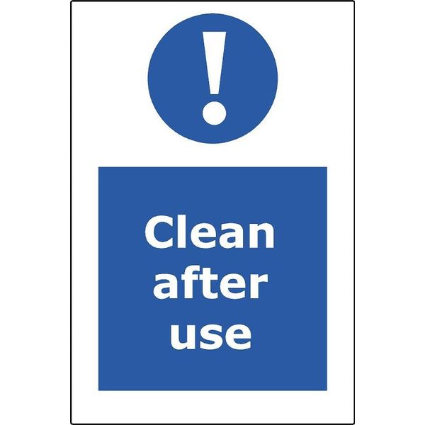Clean after use self-adhesive vinyl sign - 15 x 20 cm