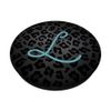 Letter L Leopard Cheetah Black Gray Fun Animal Print Initial PopSockets Swappable PopGrip
