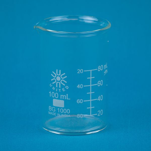 UNITSCI - BEAKERS, LOW FORM, BOROSILICATE GLASS, 100ML, PK12