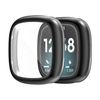 Compatible with Fitbit Sense 4/Versa 2 Screen Protector Case Soft Plated TPU All Around Scratch-Proof Screen Protector Cover Shockproof case for Fitbit Sense 2/Versa 4 (Black)