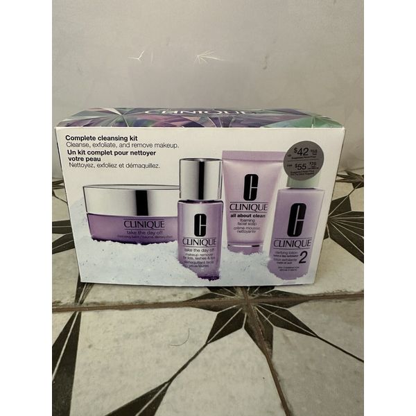 Clinique Complete Cleansing Balm Toner Skincare 4 Piece Gift Set