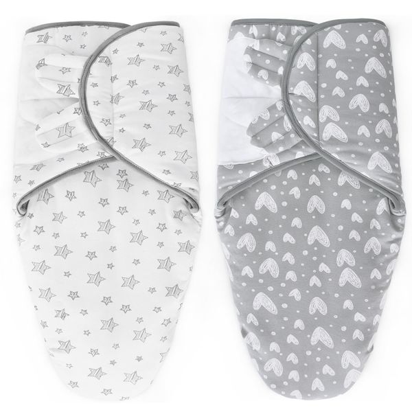 Biloban Quilted Baby Swaddles 0-3 Months 2 Pack, Warm Quilted Baby Swaddle, Newborn Swaddle, Adjustable Swaddle Blanket, Lovely Print