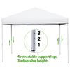 10 x 10 FT Pop Up Canopy Tent Pre-Assembled Lightweight Adjustable Height White