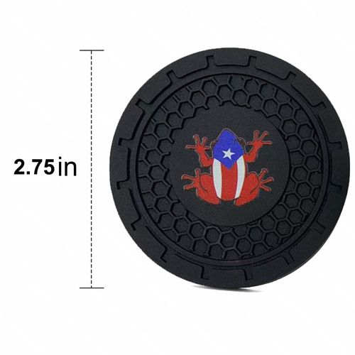 2 Pcs Car Cup Holder Coaster Compatible with Coqui Frog Boricua Puerto Rico Rican,Universal Car Truck SUV Cup Non-Slip Holder Coasters Interior Accessories