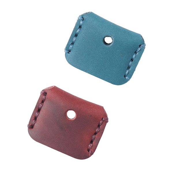 [Kaaipee] Key Cover, Antique Leather Key Cap, Genuine Leather, Key Cover, Set of 2, blue/wine red