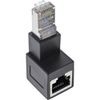 InLine® Patch Cable Adapter Cat.6A RJ45 Male/Female 90° Down Angled